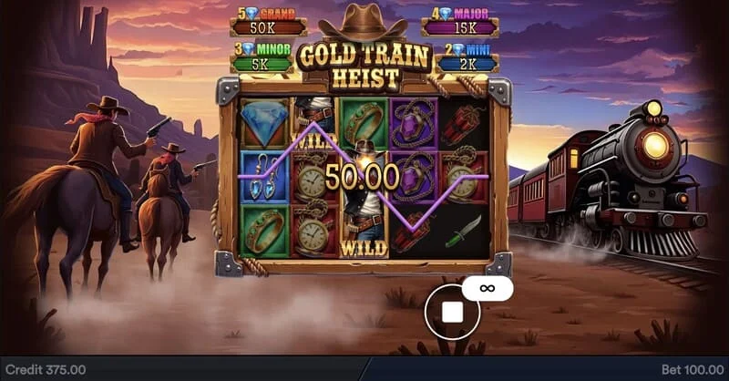 Gold Train Heist - paytable and coin value