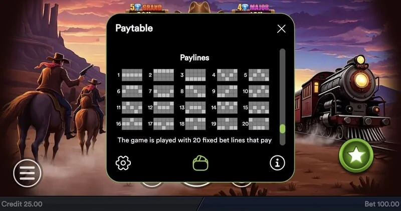 Gold Train Heist - coin-filled field and fixed Jackpot